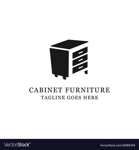 Interior Furniture Cabinet Logo Design Royalty Free Vector