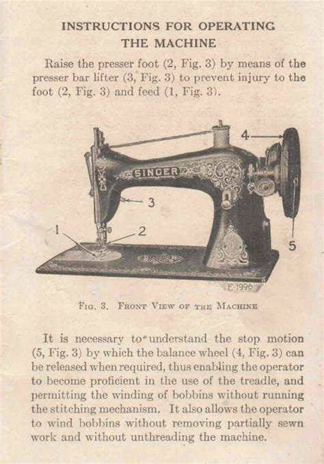 Pdf 1915 Singer 115 Treadle Sewing Machine Instruction Manual Etsy