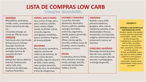 Dieta Low Carb Alimentos Permitidos Receita Natureba Lista De
