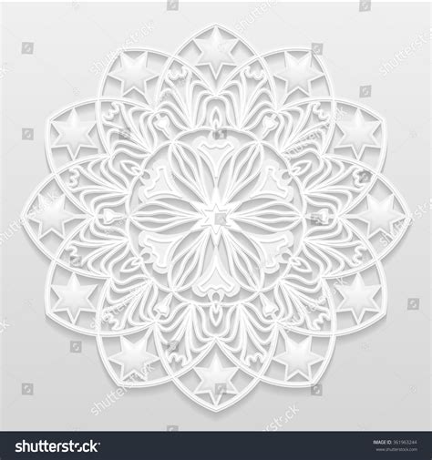 Download Decorative Flower Snowflake Mandala Embossed Pattern Stock ...