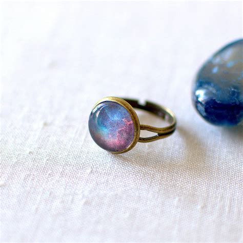 Blue And Red Galaxy Ring By Juju Treasures