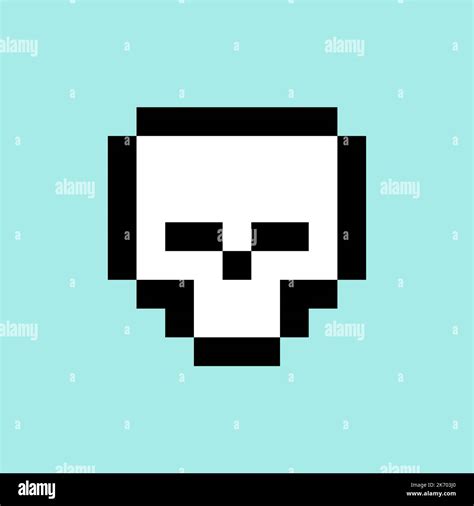 Skull Pixel Art 8 Bit Skeleton Head Pixelated Vector Illustration