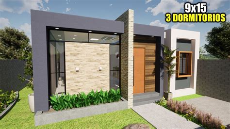 Casa Moderna Y EconÓmica 9x15 De Un Piso Con 3 Dormitorios Rvl Casas