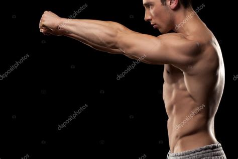 Side View Of A Muscular Man Stock Photo By Vgeorgiev