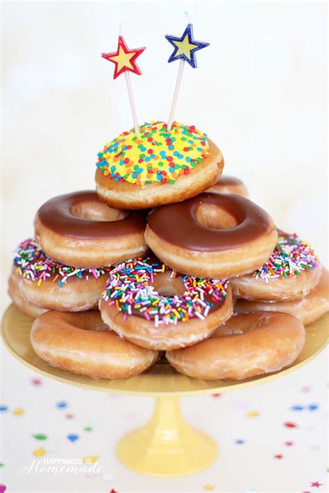 Krispy Kreme Donut Birthday Cake - Happiness is Homemade # ...