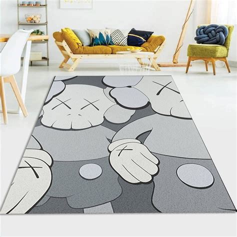 Holiday Grey Kaws Rug Cool Fashion Inspired Carpet Living Etsy