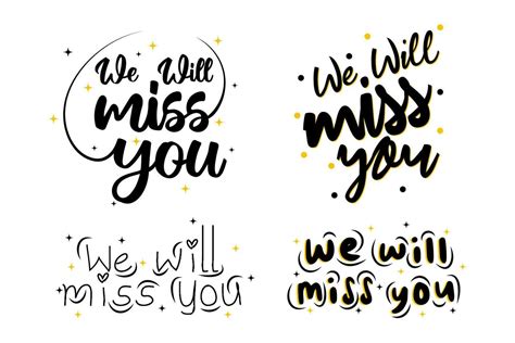 Farewell Party Template Set Of We Will Miss You Sticker Party