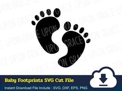 Baby Footprints Svg Cut File Vectorency