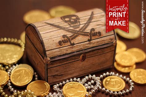 Pirates Treasure Chest Box Instant Download Etsy