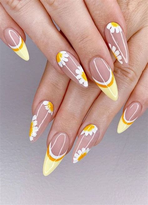 Best Summer Nails 2021 To Rock Your Look Soft Yellow Tips Daisy