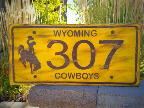 Wyoming 307 License Plate Custom Wooden Wyoming License Etsy