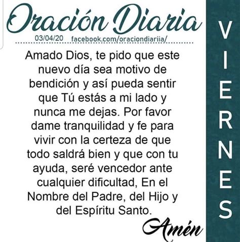 Pin de Norma Torres en Oracion del Dia Oración para hoy Oración diaria Oracion para cada dia