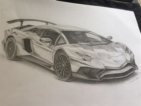 Pencil Drawing Of A Lamborghini Aventador Ireddit Submitted By