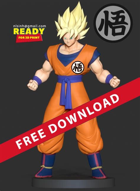 Super Saiyan Goku Free 3d Model In Man 3dexport