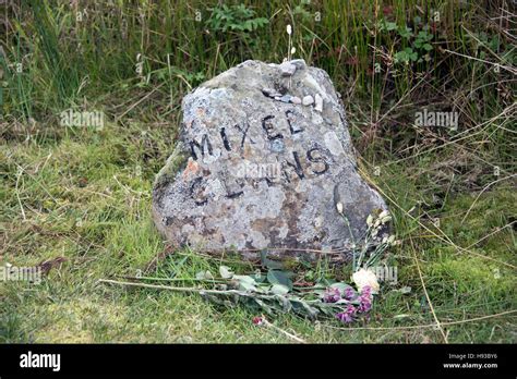 Battle Of Culloden Clan Memorial Stone Marker Mixed Clans Stock Photo
