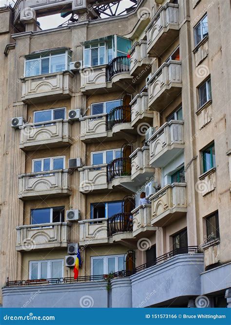 Multi Level Apartment Building In Bucharest City Romania Editorial