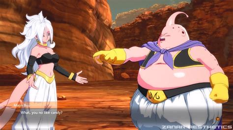 Dragon Ball Fighterz Majin Buu Meets Android 21 Youtube