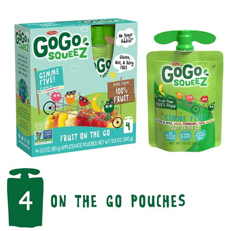 Gogo Squeez Gimme Five Applesauce On The Go 32 Oz 4 Count Walmart