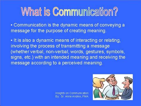 Communication Is The Dynamic Means Of Conveying A