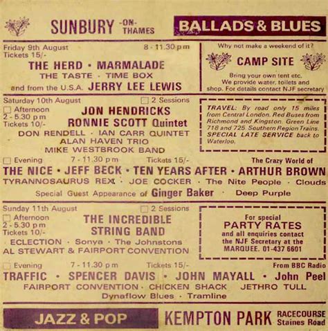 Sunbury Festivaleighth National Jazz And Blues Festival 1968
