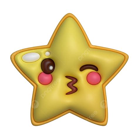 Emoji Estrella Lindo 3d Vector Png Estrella Linda 3d Arte Emoji