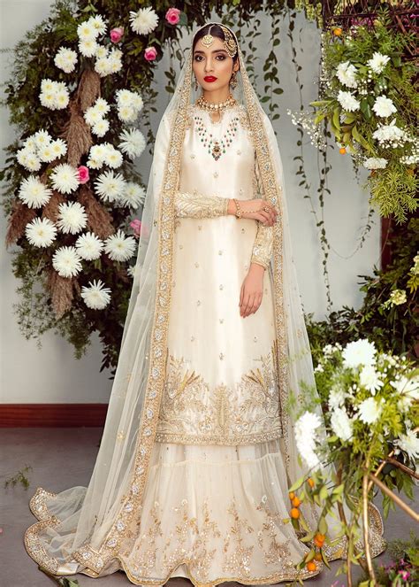 Embroidered White Net Lehnga For Wedding N7053 In 2020 Pakistani