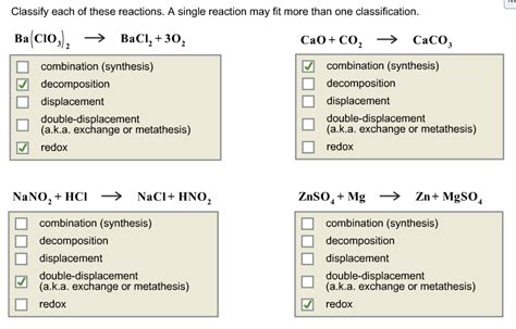 Solved: Classify Each Of These Reactions. A ?single Reacti... | Chegg.com