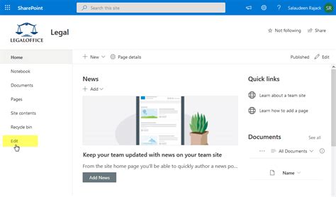 How To Add A Link To Quick Launch In Sharepoint Online Sharepoint Diary