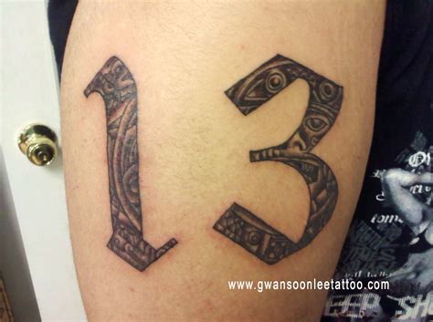 Number 13 Tattoo Fonts