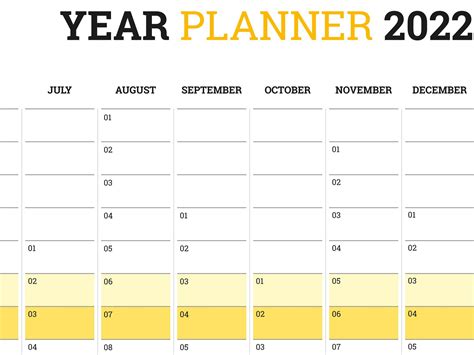 Planificador Del Año 2022 Calendario De La Agenda Del Etsy
