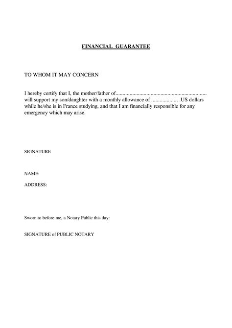 Financial Guarantee Letter How To Write A Financial Guarantee Letter