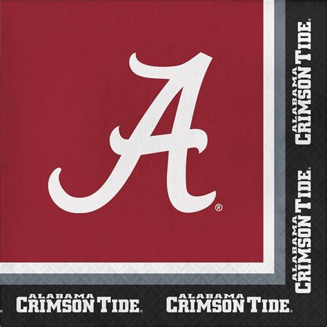 40ct University Of Alabama Crimson Tide 2 Ply Premium Lunch Etsy