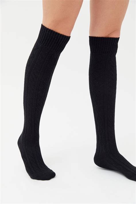 cable knit over the knee sock urban outfitters