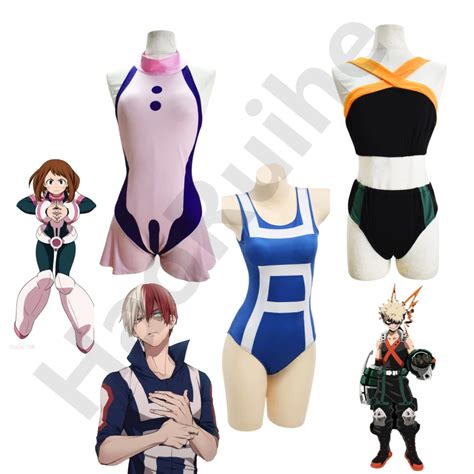 Anime My Hero Academia Ochako Uraraka Cosplay Costume One Piece Backless Sexy Swimsuit Women