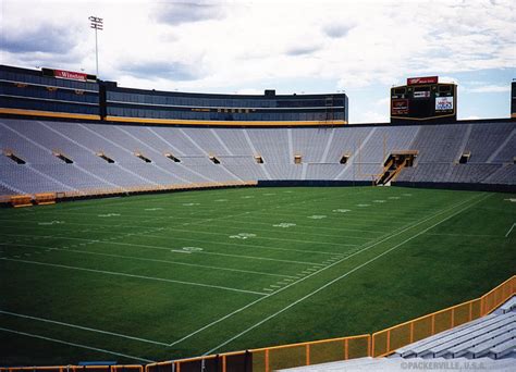 If you're booking a flight, you can find the nearest airport. PACKERVILLE, U.S.A.: Lambeau Field in 1991