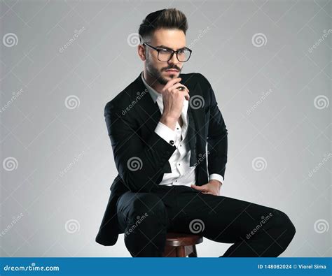 Concerned Young Man Looking To The Side Stock Photo Image Of Handsome