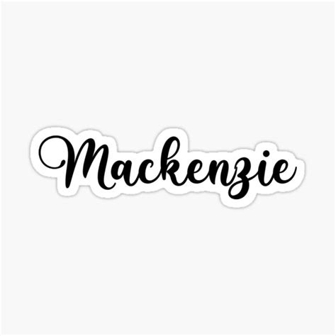 Mackenzie Name Handwritten Calligraphy Sticker For Sale By