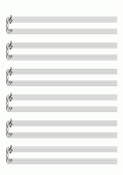 Free Printable Blank Music Sheets For Piano Staff Paper Printable Blank