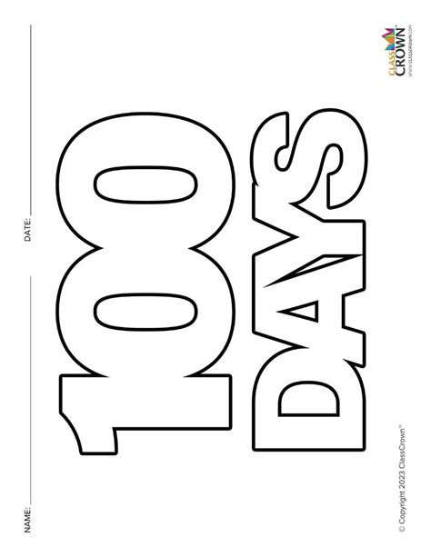 100th day of school coloring page v5 coloring pages classcrown