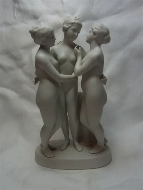 Vintage German Bisque Porcelain Women Nude Bathing Beauty Figure