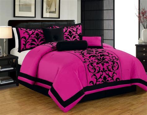 Donna Queen Size 8 Piece Damask Flocking Over Sized Comforter Bedding