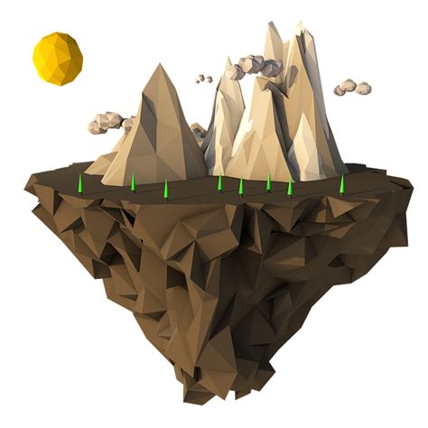 Low Poly Floating Island 3D · Free image on Pixabay