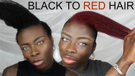 How To Go From Black To Red Hair Dying Natural 4c Hair Youtube