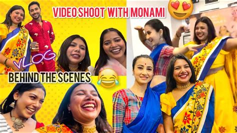 video shoot with monami ghosh😍pujor gaan vlog🔥 sulagna dey youtube