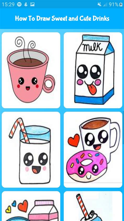 How To Draw Sweet And Cute Drinks Cute Drawing For Kids