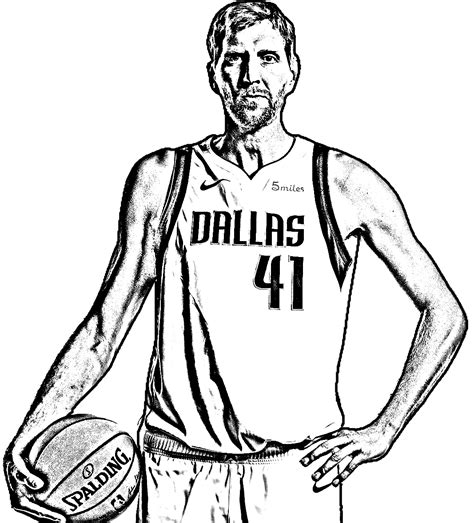 Dibujo De Dirk Nowitzki De Basket Nba Para Colorear