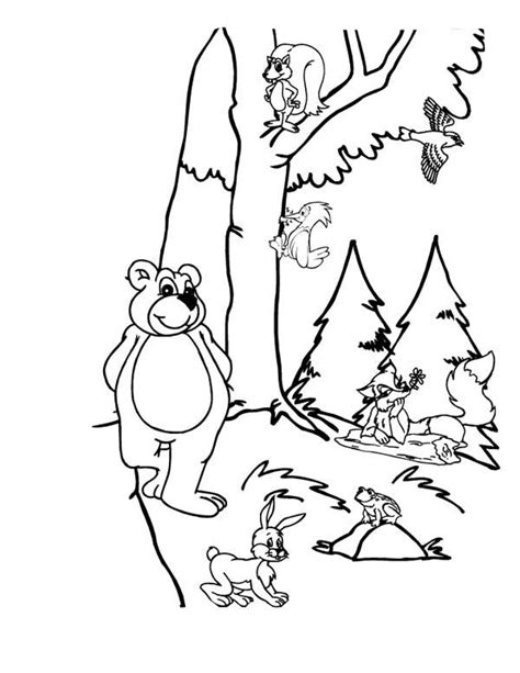 Forest Animals Picture Coloring Page For Kids Coloring Sky Coloring