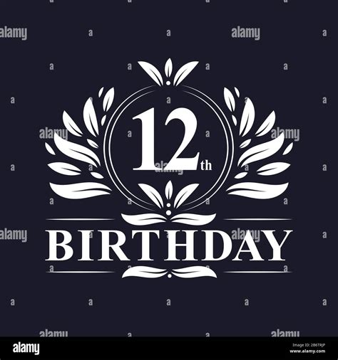 Celebración Del 12 Cumpleaños Diseño De Logotipo De 12 Años De Lujo