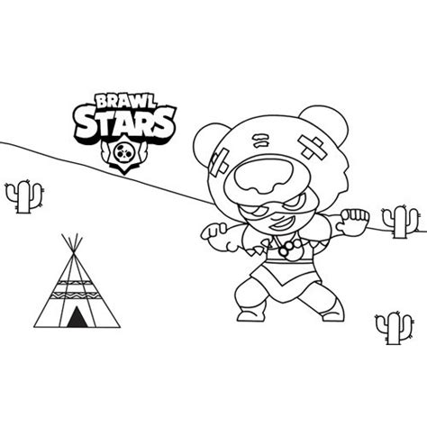 Nita Brawl Stars Coloring Page 🐹 Free Online Coloring Pages 🍄
