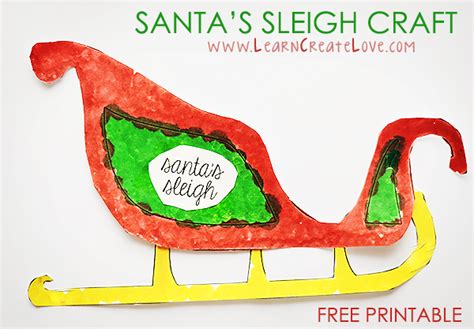 Santas Sleigh Printable Craft